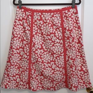 Boden Swishy cotton skirt, A-line, coral color